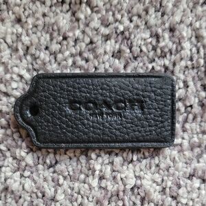Coach Black Leather Bag Tag